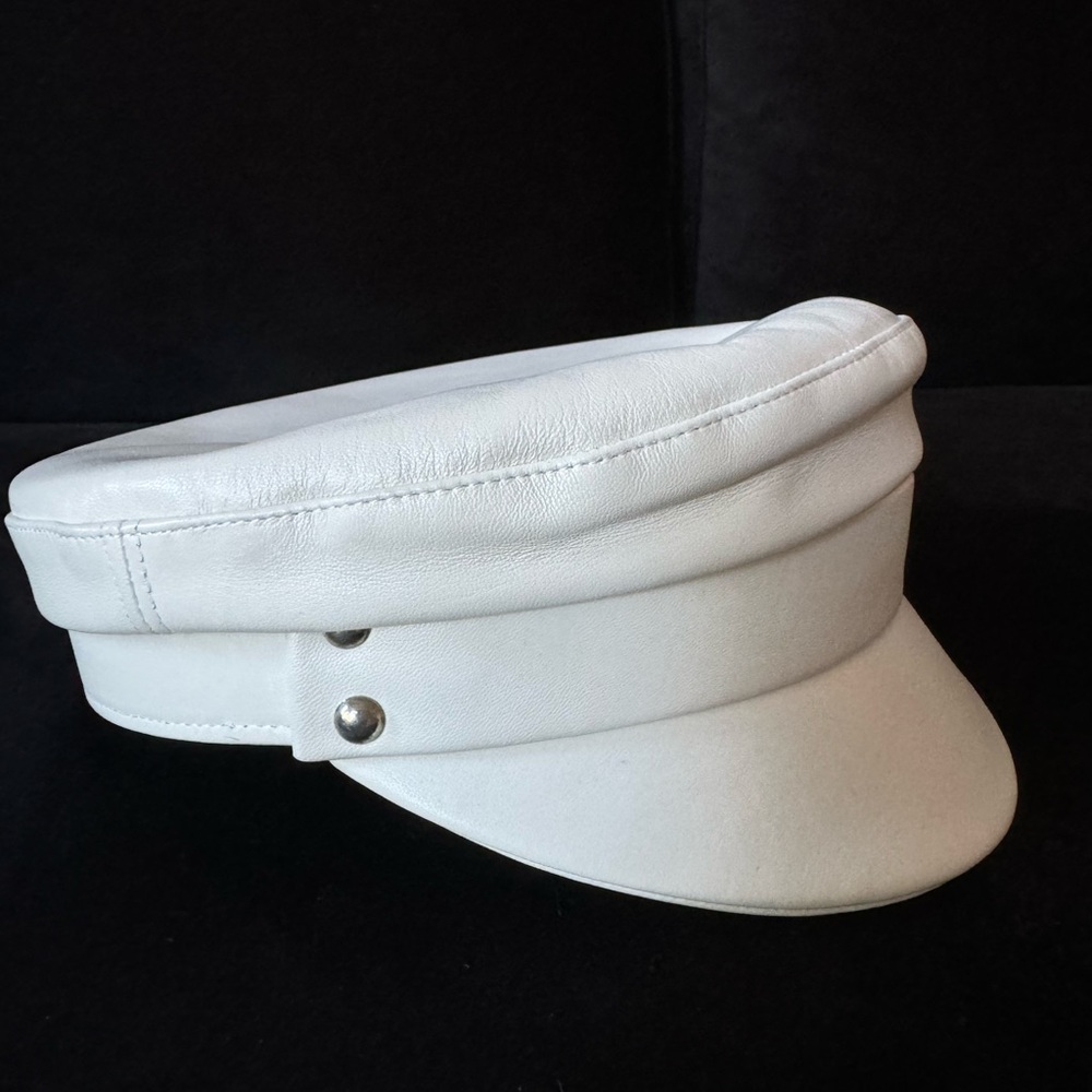 Manokhi Officer Hat leather White sz M